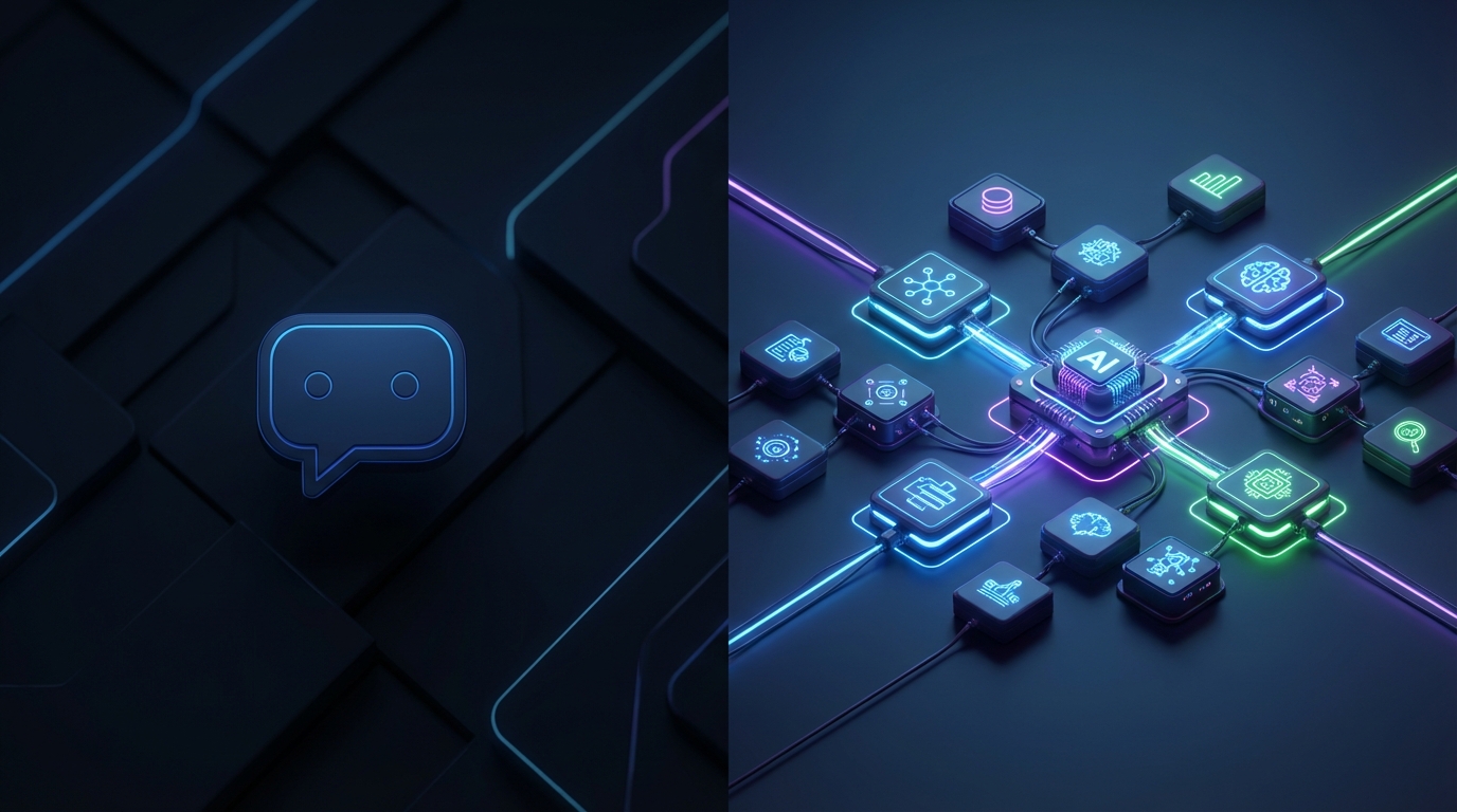 Comparison between reactive chatbots and autonomous AI agents