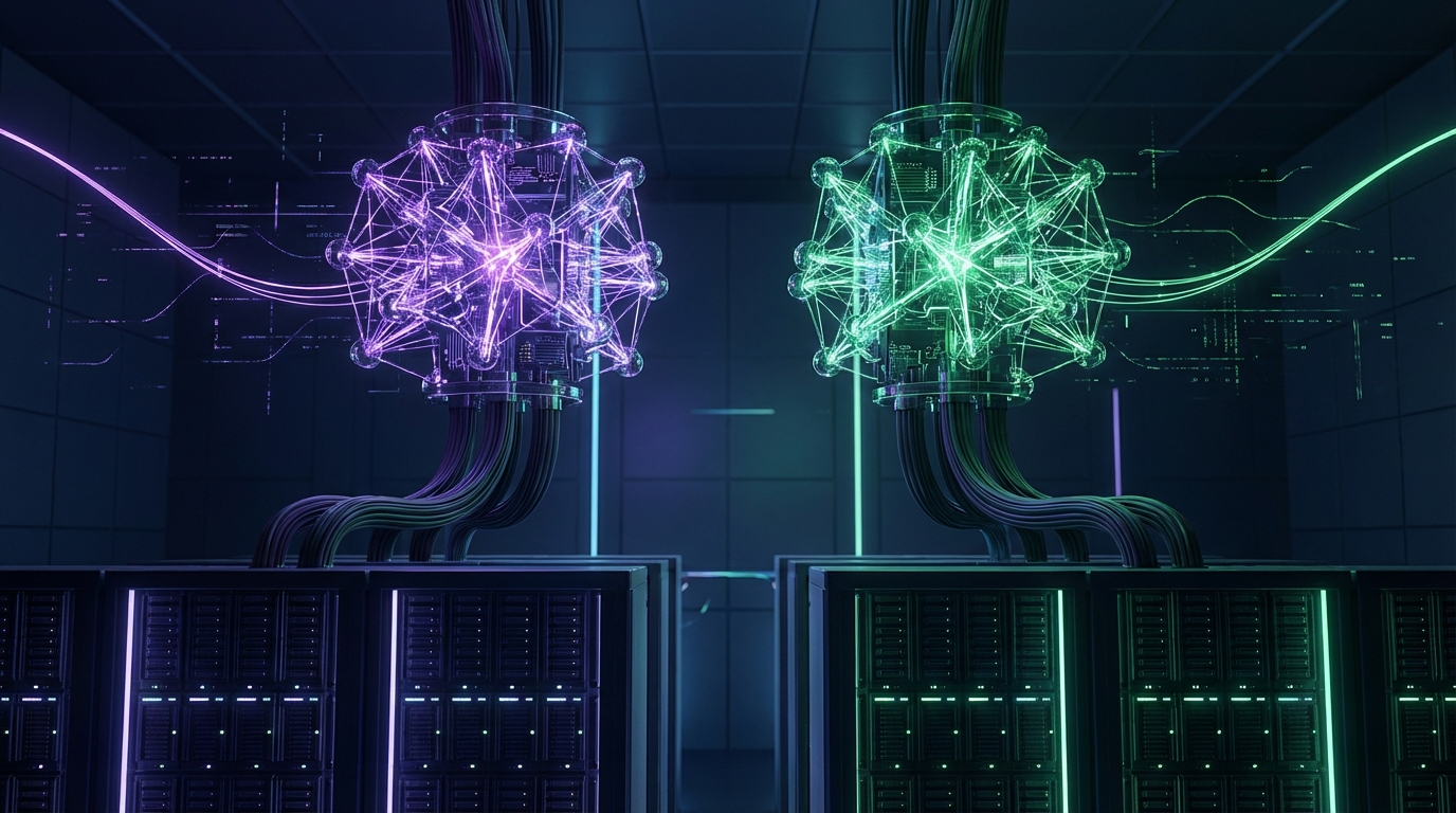 Side-by-side comparison of Claude and GPT-4 logos with enterprise deployment metrics