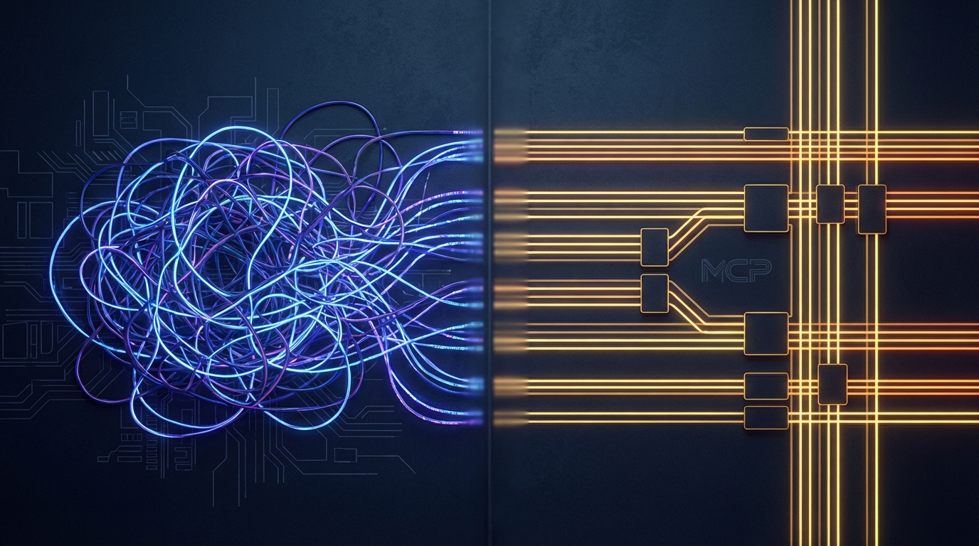 Side-by-side comparison of MCP protocol vs traditional REST API integration for AI agents